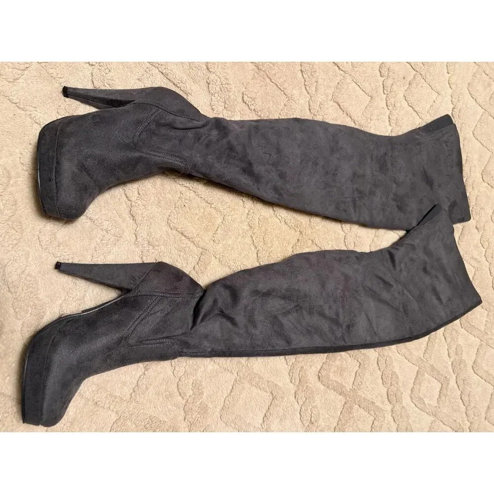Women's Size 6 Platform High Heel Over the Knee Boots Diva Lounge Excellent